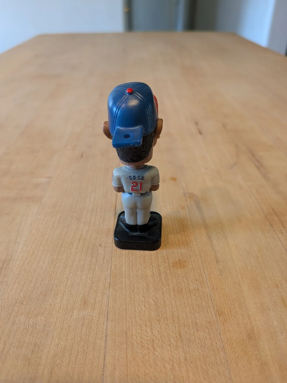 Sammy Sosa Chicago Baseball Bobblehead Figurine in Blue, Red, and Gray